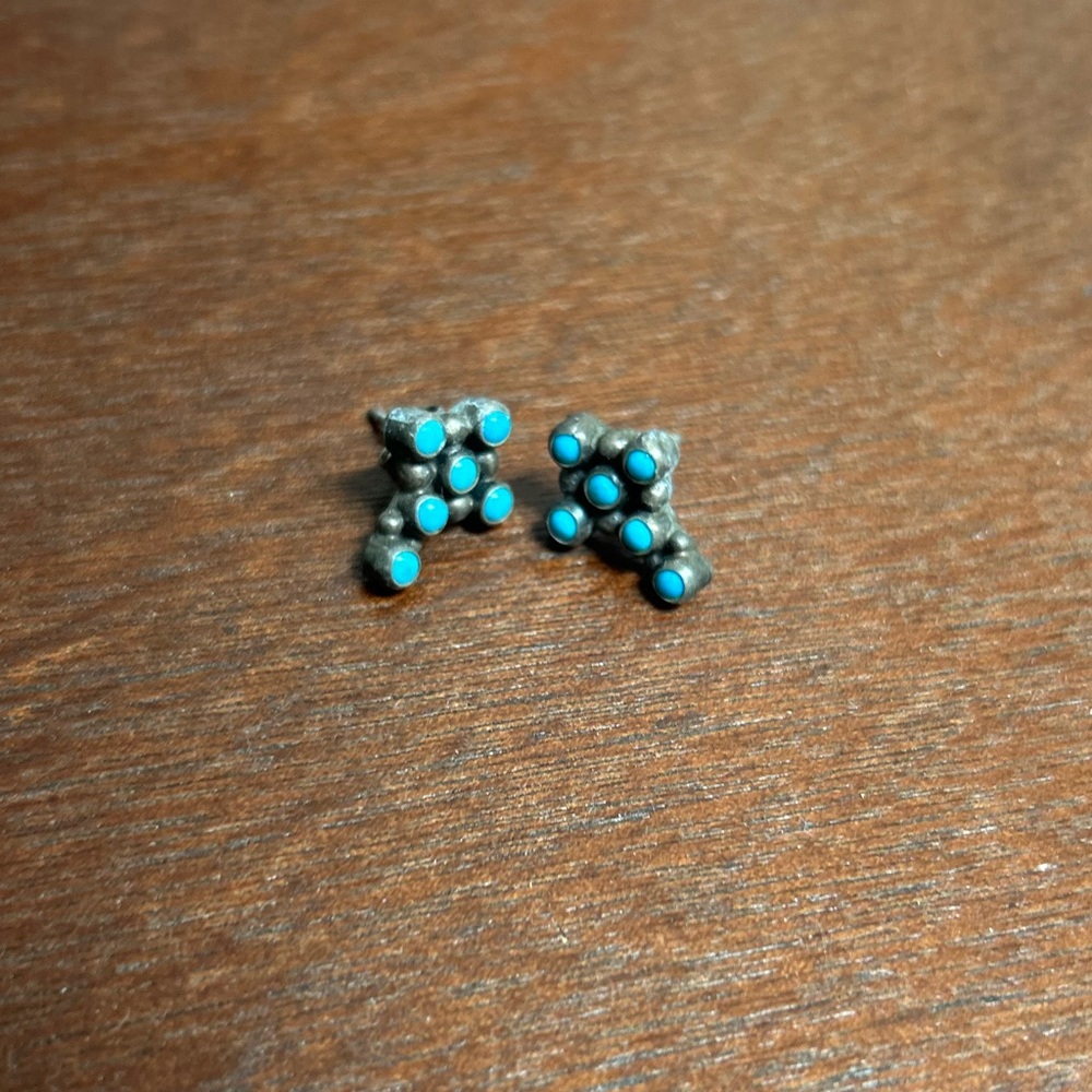 Silver and Turquoise Stud Earrings